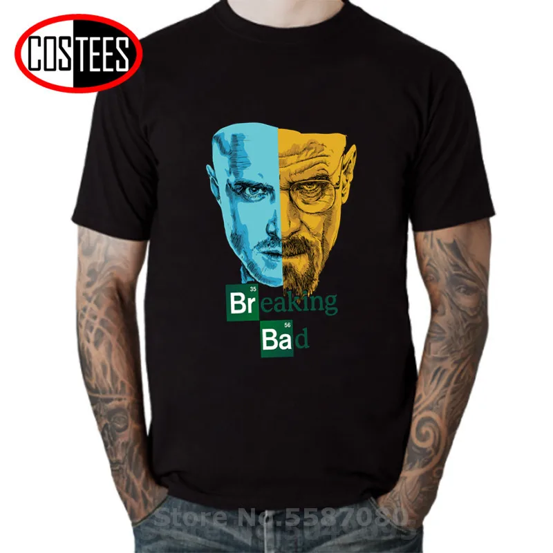 Promotion Breaking Bad Men T Shirts Retro T-Shirts TV Show Heisenberg Mr White Pinkman Jessie Funny Print Tees Short Sleeve Tops | Мужская