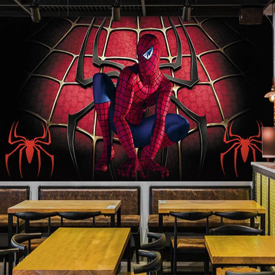 Пользовательские 3D обои Мстители Человек-паук Marvel детская комната спальня фон стены тематическая комната Настенные обои