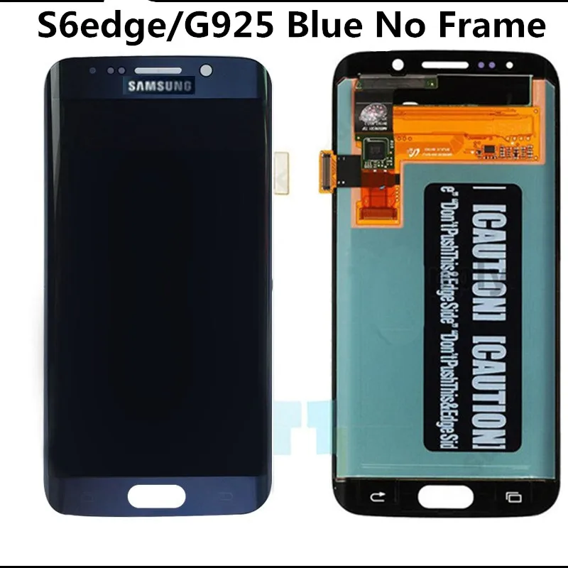5,1 ''сменный супер AMOLED дисплей для SAMSUNG Galaxy s6 edge G925 G925F G925I lcd дигитайзер в сборе с рамкой - Цвет: Blue No Frame