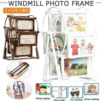 

5 Inch Ferris Wheel Windmill Photo Frame Set Table Creative Plastic Vintage Flat Version Children Photo Frame Decor Company Gift
