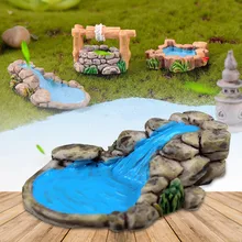 Ремесла игрушки DIY Сад миниатюрные фигурки Красивые Ретро внутренний двор Мини Пейзаж микро пейзаж Смолы Реалистичные бонсай Декор