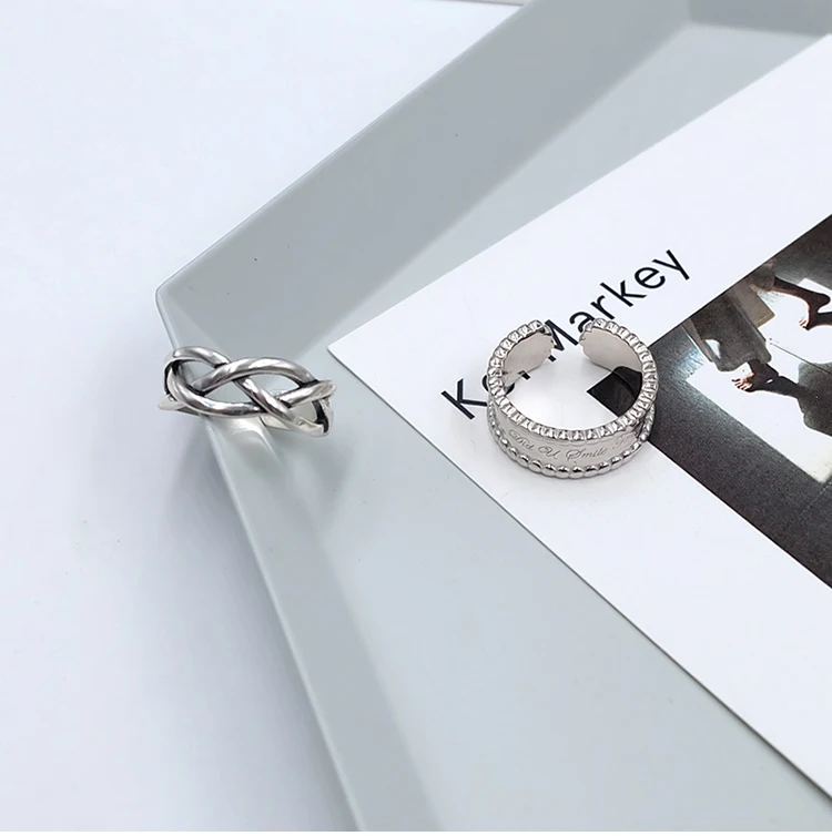 DIEERLAN Bijoux личность 925 пробы серебряный крест кольца для женщин Свадебные украшения регулируемый античный перстень Anillos
