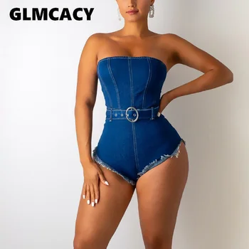 

Women Sexy Summer Tube Rompers Off Shoulder Belted Bodycon Bodysuits Night Out Club Partywear Chic Streetwear