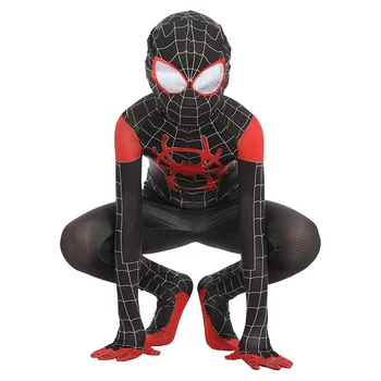 

Spider Boy Into The Spider-Verse Miles Morales Cosplay Costume Zentai Bodysuit Suit Jumpsuits Halloween Costume For Kids