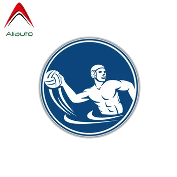 

Aliauto Personality Automobile Motorcycle Car Sticker Stylish Water Polo Player Label PVC Waterproof Reflective Decal,13cm*13cm
