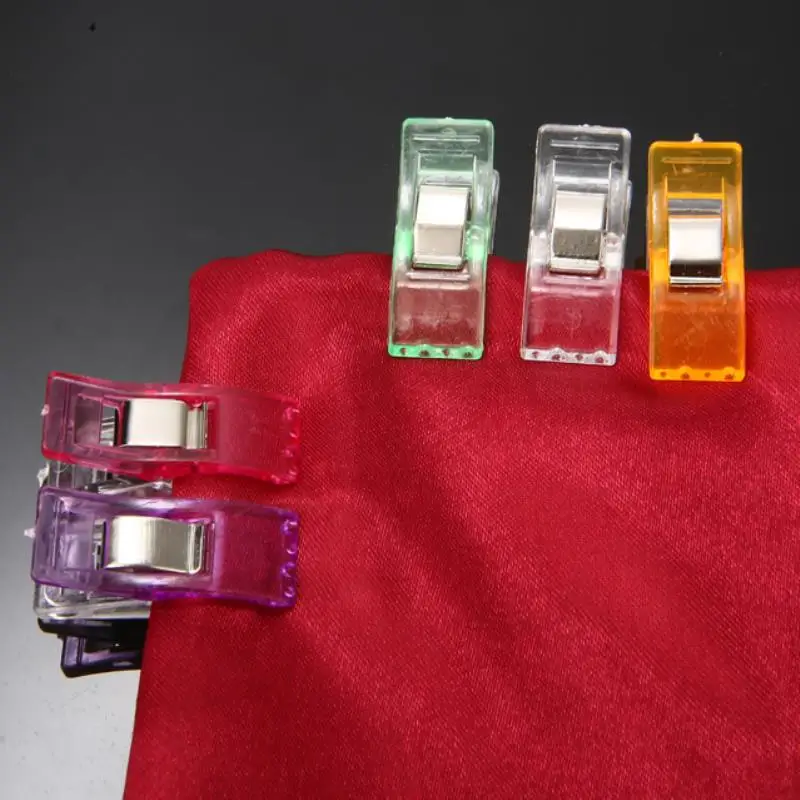 100pcs 2.7*1cm Plastic Sewing Clips Textile Cloth Fabric Holding Clamp Multi-color Home DIY Patchwork Craft Accessories
