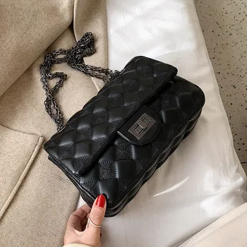 

Women's Bags 2019 New Korean Women's Chain Shoulder Crossbody Bags Selling Pure Color Small Square Bags.