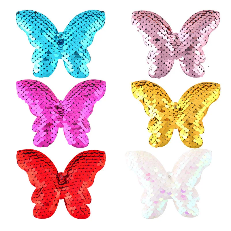 Детская одежда для девочек бабочка из двух сторонняя может превратить блестки