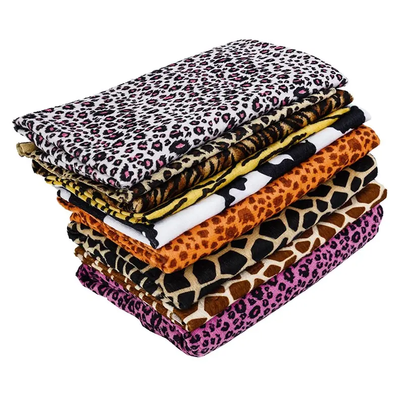 Тонкая Вельветовая ткань зимой дешевая матовая ткань с леопардовым принтом для сценических костюмов и игрушечных кукол KTJ1226
