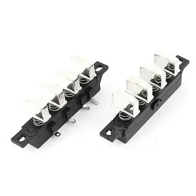 

2 Pcs AC250V 1A Piano Type 3 Poles Interlock Push Button Switch for Floor Fan