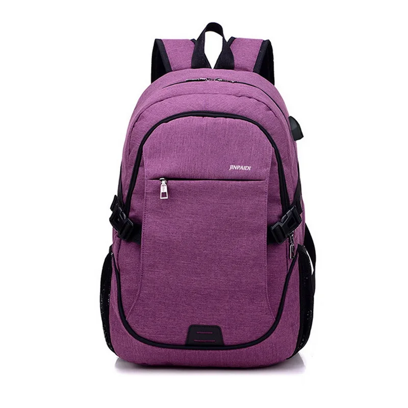 LOOZYKIT Male Backpack Bag Brand 15.6 Inch Laptop Notebook Mochila For Men Waterproof Back Pack Bag School Backpack 32*18*48CM - Цвет: purple