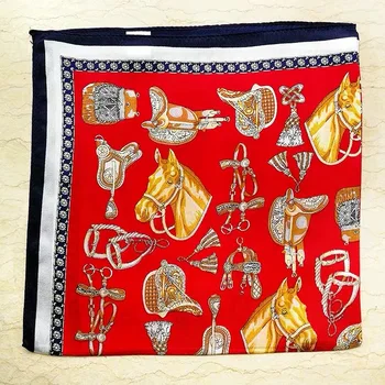 

Women's 100% Pure Silk 12mm Printed Small Square Scarf Wrap Kerchief 53cm 20.8" WJ02416