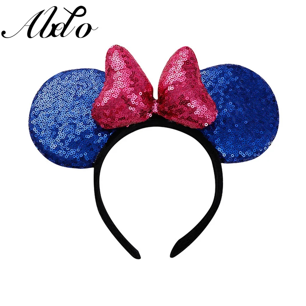 ABDO Hot Sale Big Bow Sequins Children's Hairband Mouse Ears Kids Hairbands For Girls Headwear Photo Shoot Girl Hair Accessories Baby Accessories