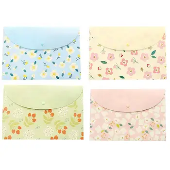 

1pc Cute Cartoon File Bag Durable Folder Floral File Bag Bag 33.6*23.2cm Information Folder Bag Supplies Buckle Office V2A2