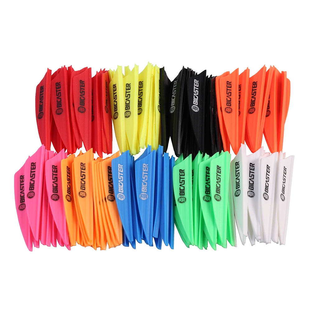 Bicaster 50pcs Archery Arrow Plastic Fletch 1.75" Vanes Flectchings 8 Colors for Choice 3