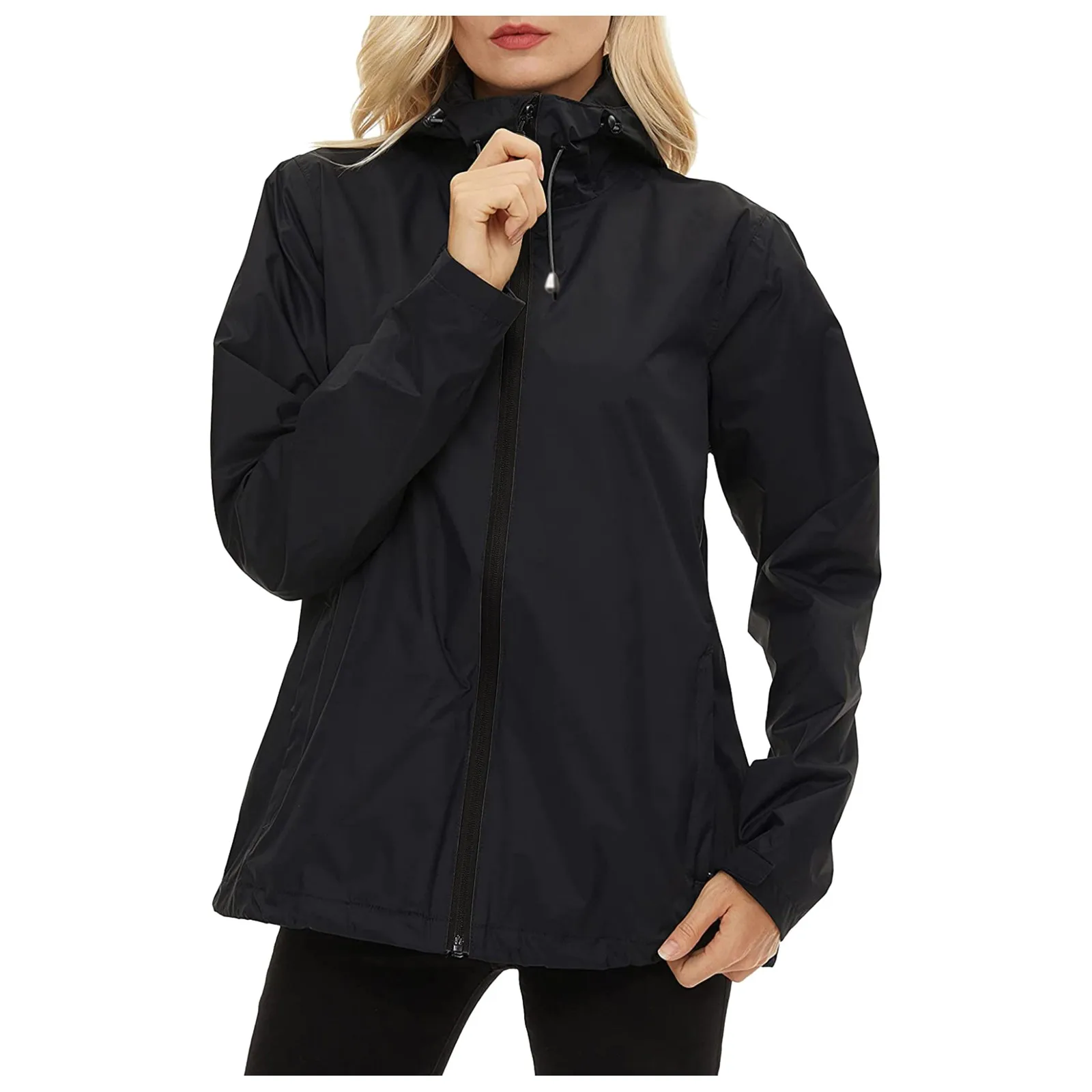 Women Winter Clothing Womens Rain Jackets Adjustable Windbreaker Rain Coat Raincoat Waterproof Lightweight Windproof 2