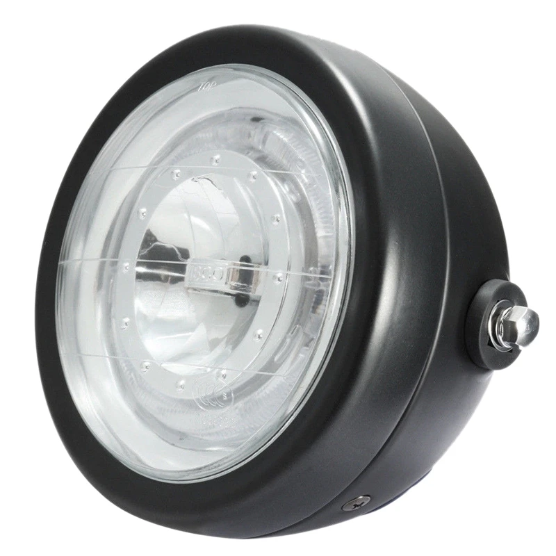 6.5 inch Universal Motorcycle Halo Ring Blue Led Headlight For Honda Cafe Racer 12V |