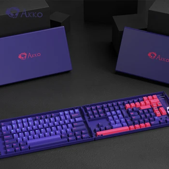 157 Keys Akko Neon Double Shot Key Cap For MX Switch Mechanical Keyboard PBT Dye Subbed Customs Keycaps Cherry Profile