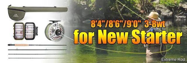 Fly Fishing Rod 7ft 3/4 5/6 7/8WT Graphite Fast Action Fly Rod Trout 4 Piece