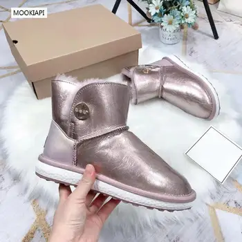 

2019 Australia's latest snow boots with zipper, integrated with sheepskin and wool, natural wool, fashionable women's shoes