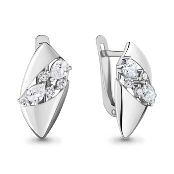 

AQUAMARINE earrings with cubic zirconia, silver 925