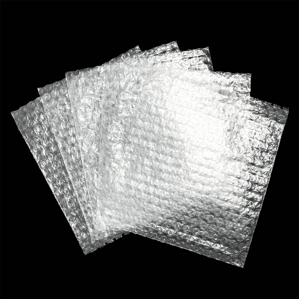 50Pcs 12 Sizes White Bubble Packing Bags Plastic Protective Wrap Envelope Clear Shockproof Bag Double Bubble Film Cushioning Bag Packing Pouches