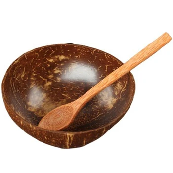 

Natural Coconut Bowl Fruit Decoration Fruit Salad Noodle Bowl Wooden Rice Bowl Craft Decoration Creative