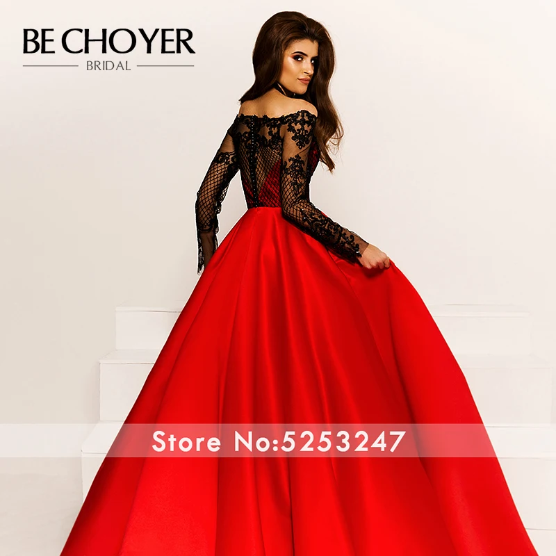 Модное кружевное свадебное платье с аппликацией, BECHOYER W113, с длинным рукавом, с карманами, а-силуэт, иллюзия, для выпускного вечера, вечерние платья для невесты, Vestido de Noiva
