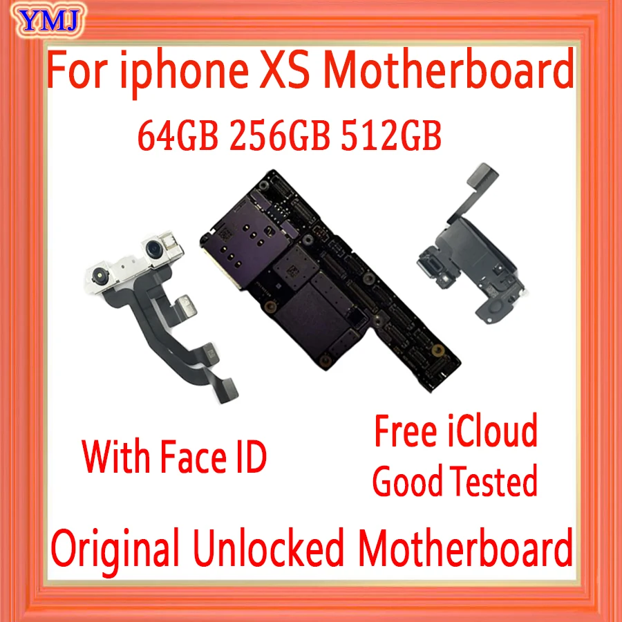 

100% Original unlocked Motherboard For iPhone XS Motherboard With/Without Face ID,Free iCloud IOS Logic Board With Full Chips MB
