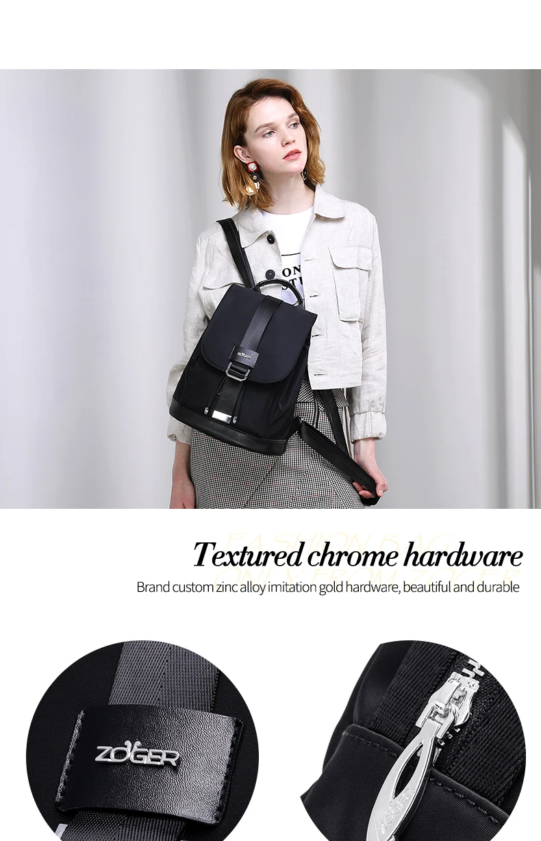 hot! Women's Backpack Student Bag Teen Girl Nylon Buckle Design Black Femme Mochila Women's Backpack Fashion Sac A Dos