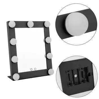 

Vanity Tabletops Lighted Makeup Mirror With 9 LED Bulb Lights Dimmer Beauty Cosmetic Mirror Portable Touch Screen Mirrors Tool