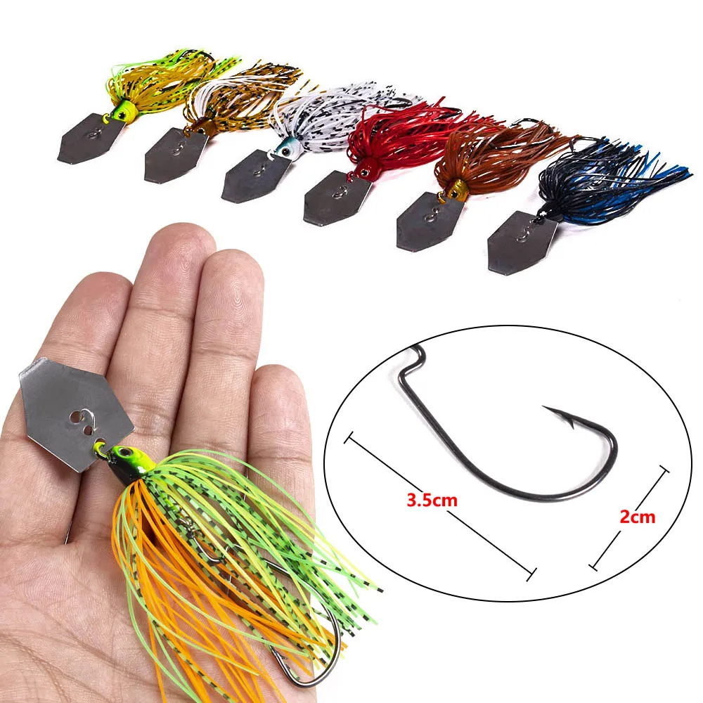 1pc 11g Chatterbait Blade Bait with Rubber Skirt buzzbait Fishing Lures R ICDEAE