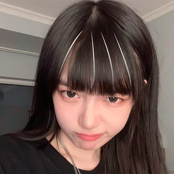

Air Bangs Fluffy Traceless High Temperature Resistant Fiber Synthetic Wig Natural Realistic Multicolor Optional Free Shipping