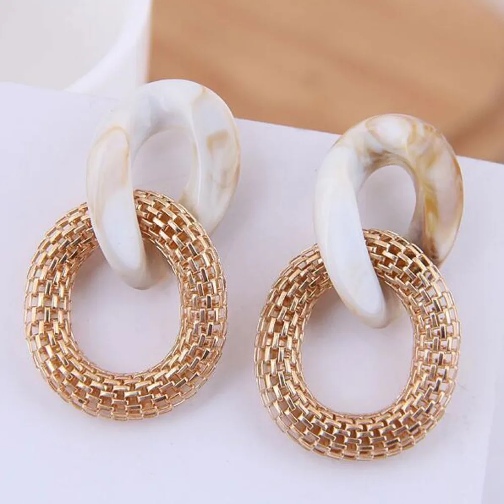 Новые круглые акриловые сетчатые Висячие серьги для женщин с леопардовым