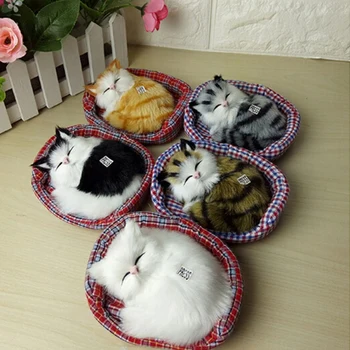 

Car Pendant Simulated Sleeping Cat Manual Cartoon Plush Toy 3D Molding Technology Auto Decoration Car Accessories Cute CZ