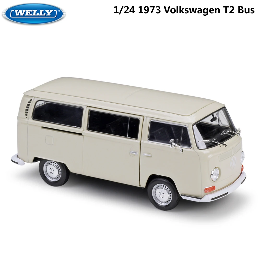 WELLY литая в масштабе 1:24 Игрушечная машина 1972 Volkswagen T2 модель автобуса симулятор