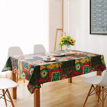 

Bohemian Mediterranean Style Tablecloths / Tablecloth Vintage Color Floral Tablecloth for Restaurant Table, Furniture Set for Ho