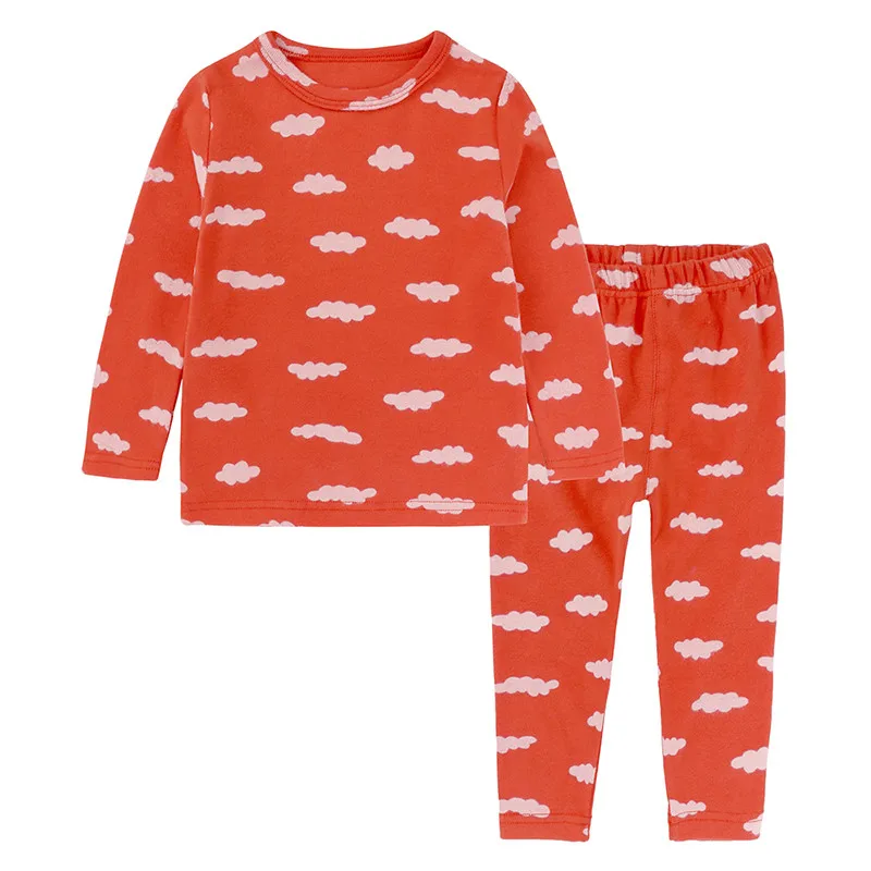 Коллекция года, модные пижамы с длинными рукавами для малышей хлопковые детские пижамы с героями мультфильмов, комплекты одежды для детей одежда для сна для маленьких девочек, E0332