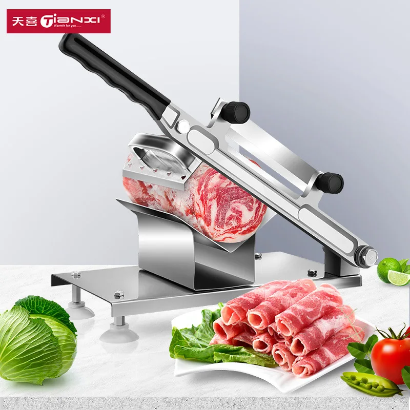 

TIANXI Mutton Slicer Cut Mutton Roll Slicing Machine Household Meat Cutting Fat Beef Commercial Use Manual Meat Planing Machine