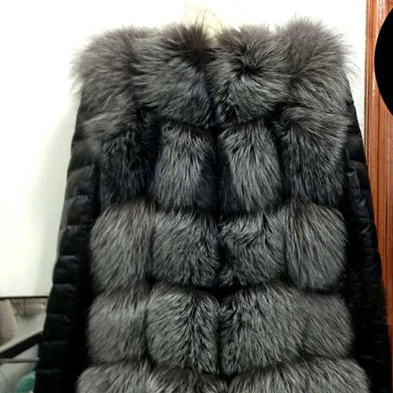 Fashion Winter Women Imitation Fox Fur Coat PU