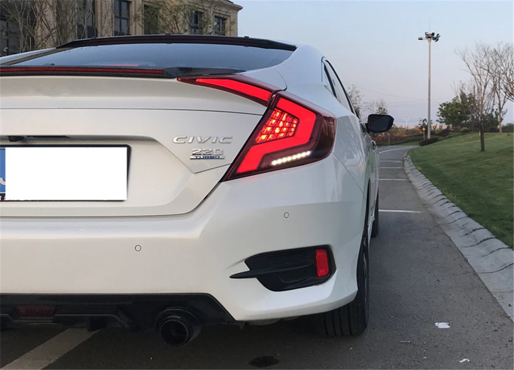 1 комплект для Honda Civic задний фонарь Civic светодиодный задний фонарь DRL светодиодный динамический сигнал тормоза заднего хода аксессуары