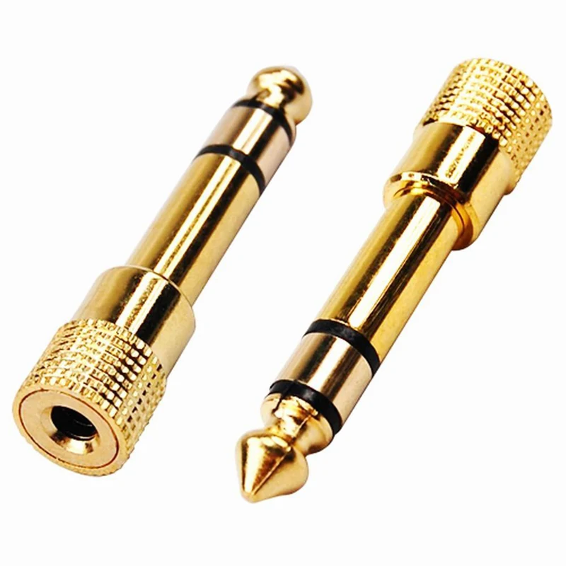 3.5mm Socket to 6.5mm Jack Plug Audio Stereo Adaptor Gold Premium Quality 1/4 inch Headphone Adapter GV99 |