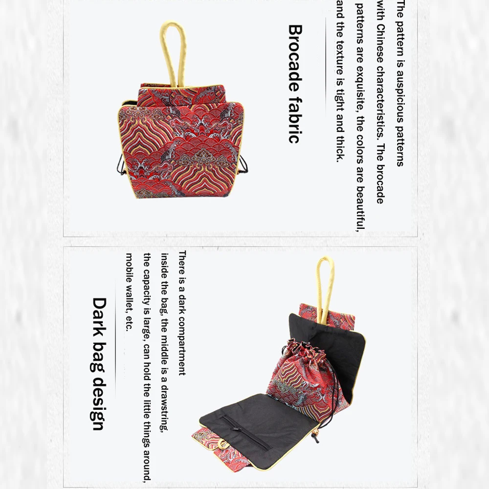 New Women Embroidery Silk Bag Vintage Style Messenger Bag Chinese Style Handbag Purse Bag