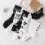 Мультяшные носки cute bow print white black calcetines funny fall harajuku fashion women skarpetki damskie woman chaussette femme