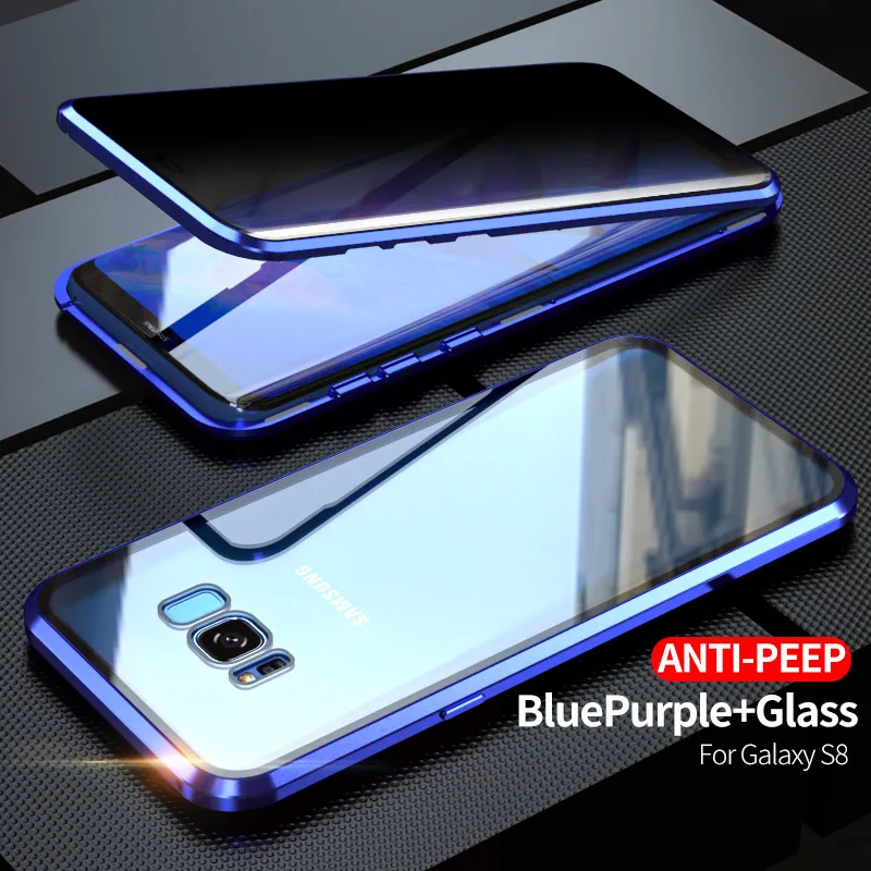 Магнитный чехол для samsung Galaxy S10 S9 S8 Plus, магнитный металлический двухсторонний чехол из закаленного стекла для samsung S10 Plus