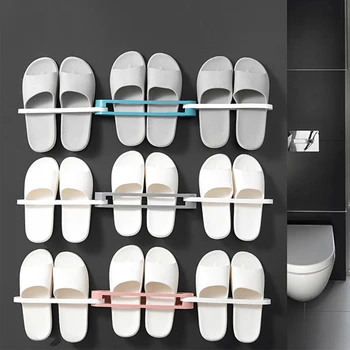 

2pcs Shoe Rack 3in1 Folding Hanging Wall Holder Mounted Type Shoes Hanger Bathroom Towel Slippers Rack Room Stogete Holder