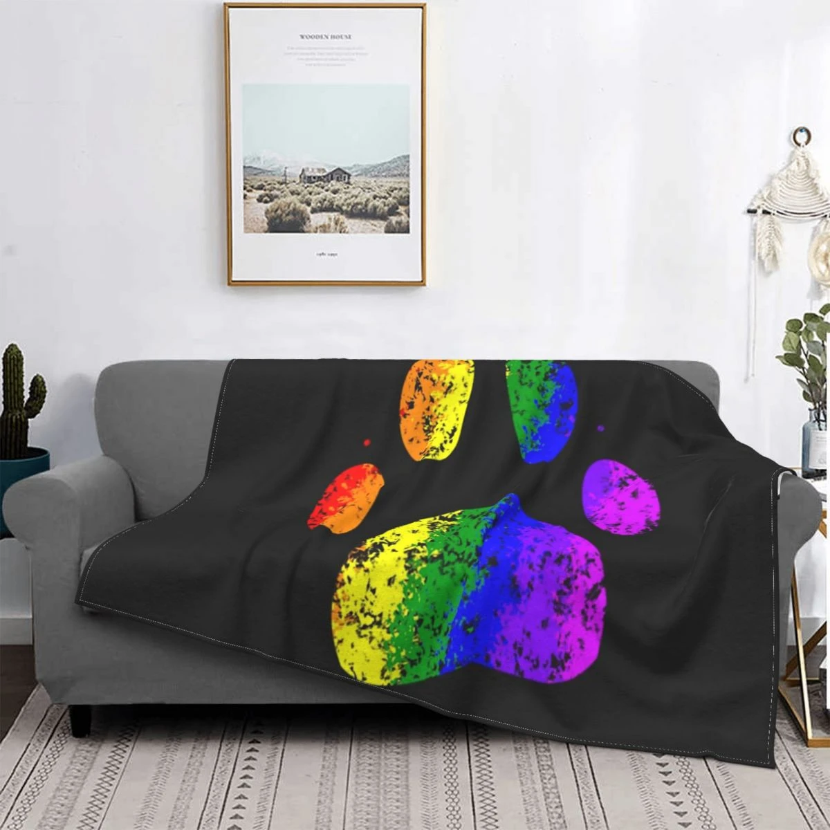 Manta con estampado de pata colorida, colcha a cuadros para cama, sofá,  manta térmica, mantas receptoras|Blankets| - AliExpress