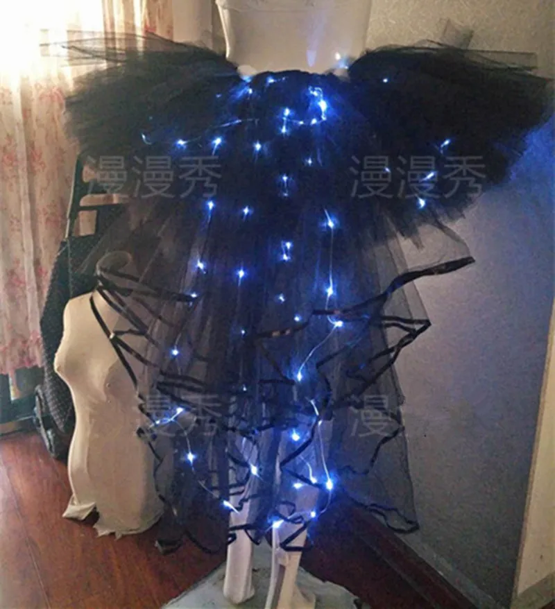  circus tron led costume robot ropa led clothing dress clothes traje led wings women halloween costu