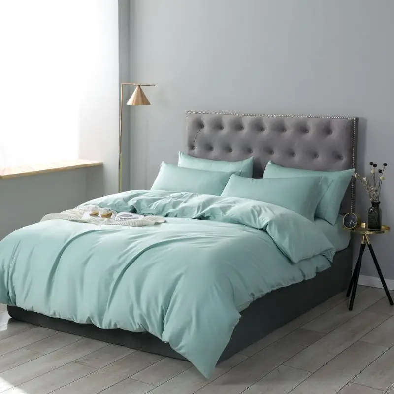 

Solid Color Duvet Cover Set Queen King size 4Pcs Hotel Luxury Bedding Set Silky Soft Egyptian Cotton Duvet cover Bed sheet set