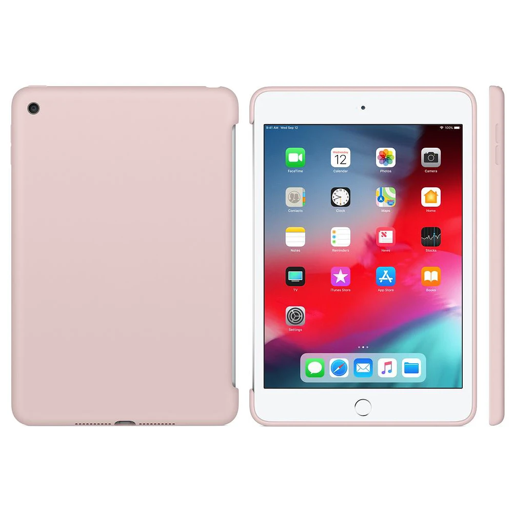 【Подлинный жидкий силиконовый чехол для apple ipad mini 5 чехол силиконовый логотип ipad 7,9 защитный чехол s официальный на ощупь - Цвет: Sand pink